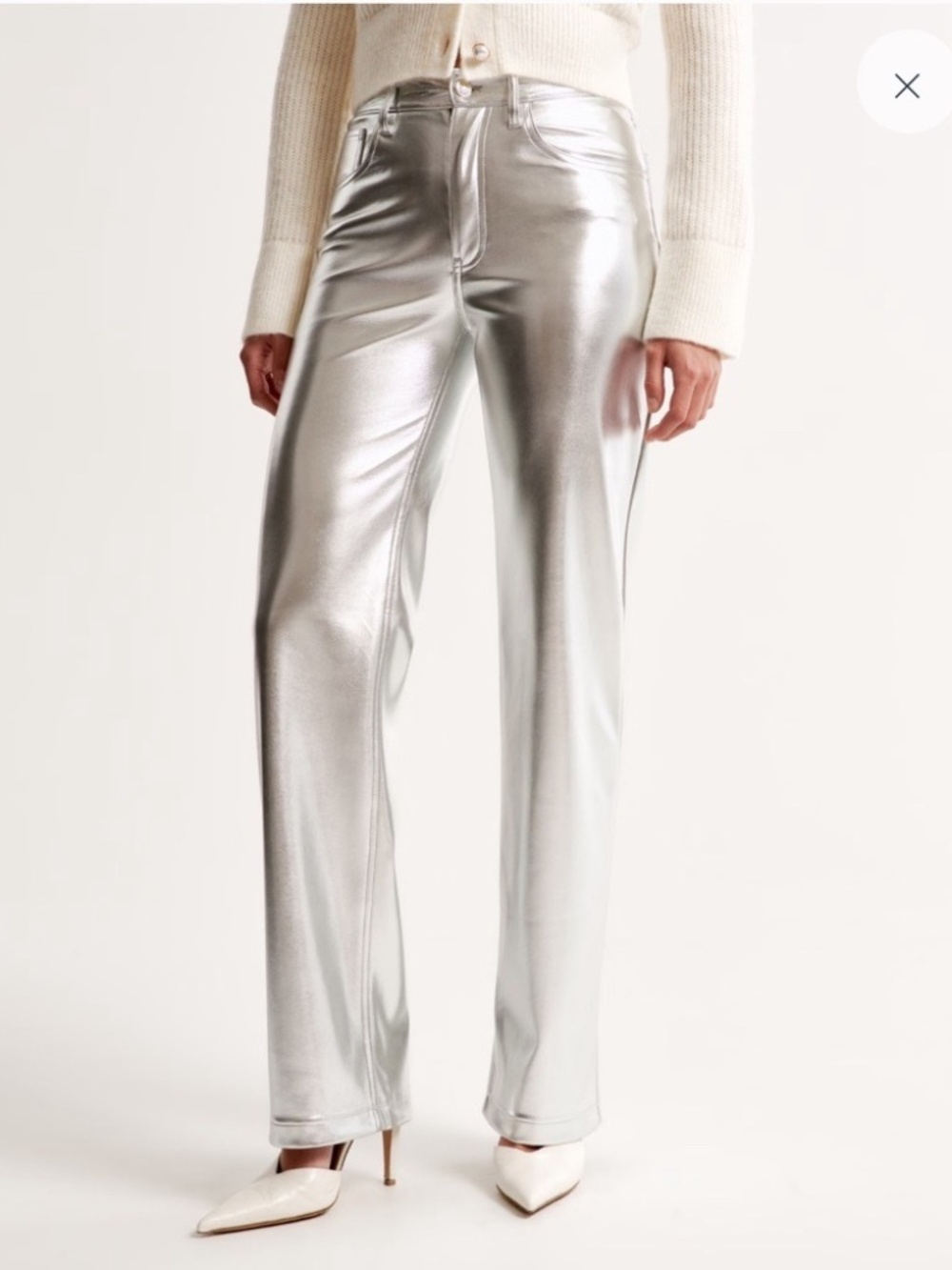 Abercrombie & Fitch Silver 90's Stretch Pant NWT 27/4